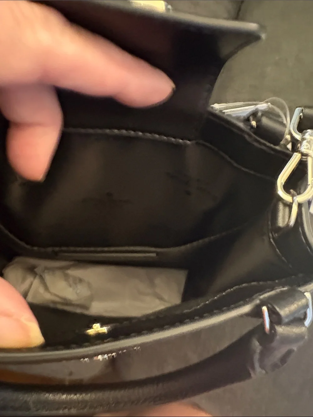 kate spade Black Leather Mini Top-Handle Crossbody with Gold Hardware